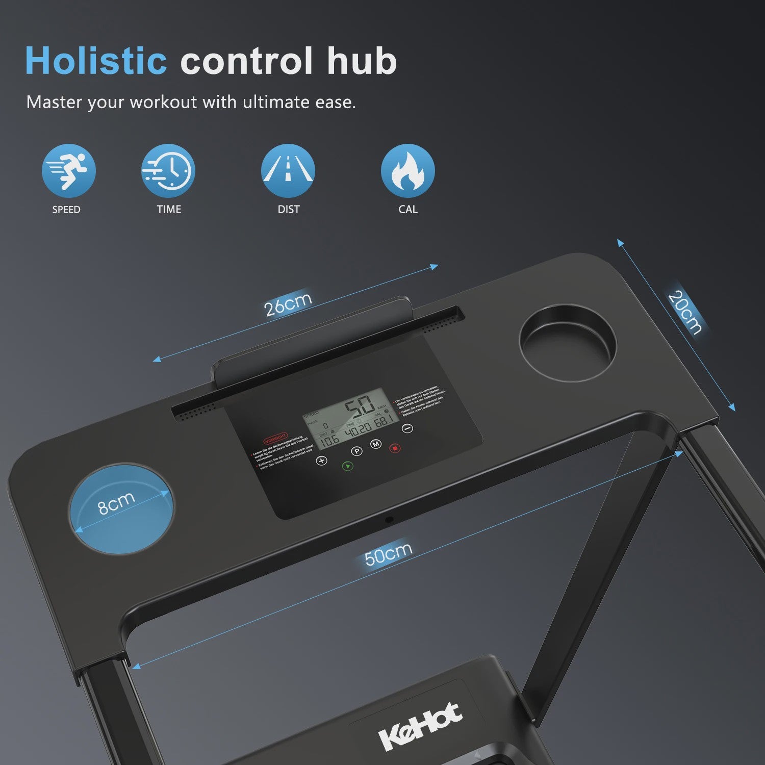 Opvouwbare Loopband KeHot met FITSHOW APP, Bluetooth Audio & 12 Programma's