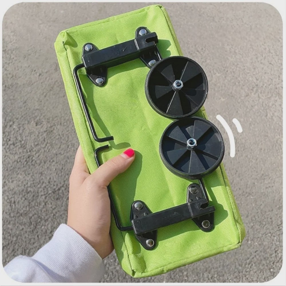 2-in-1 Opvouwbare Boodschappentrolley met Wielen - Handige Draagtas