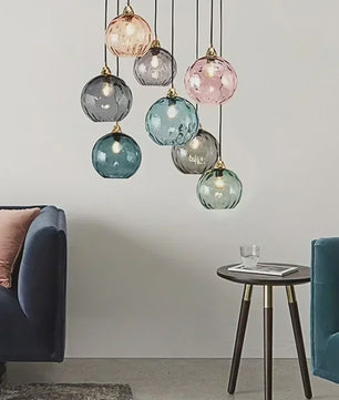 Kleurrijke Moderne Glazen Hanglamp - Stijlvolle Plafondlamp voor Woonkamer & Eetkamer