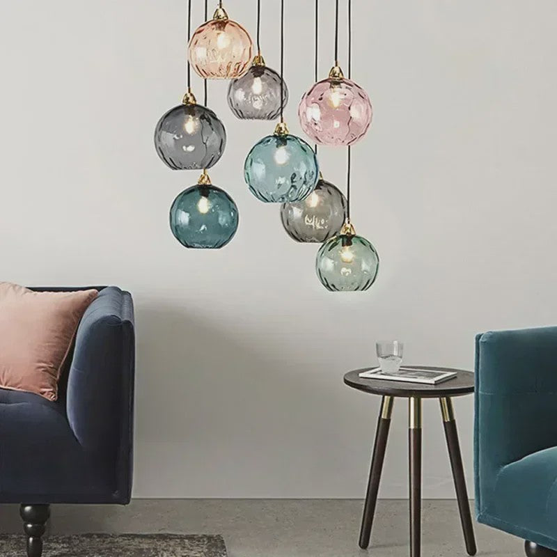 Kleurrijke Moderne Glazen Hanglamp - Stijlvolle Plafondlamp voor Woonkamer & Eetkamer