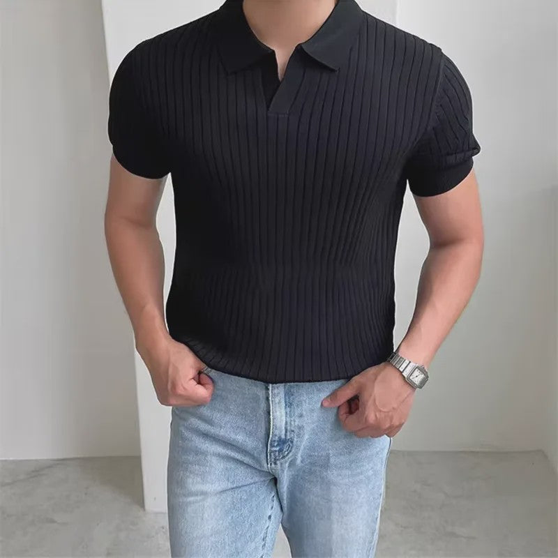 Herentrui Poloshirt Korte Mouw Gebreid - Zomer Casual Fashion
