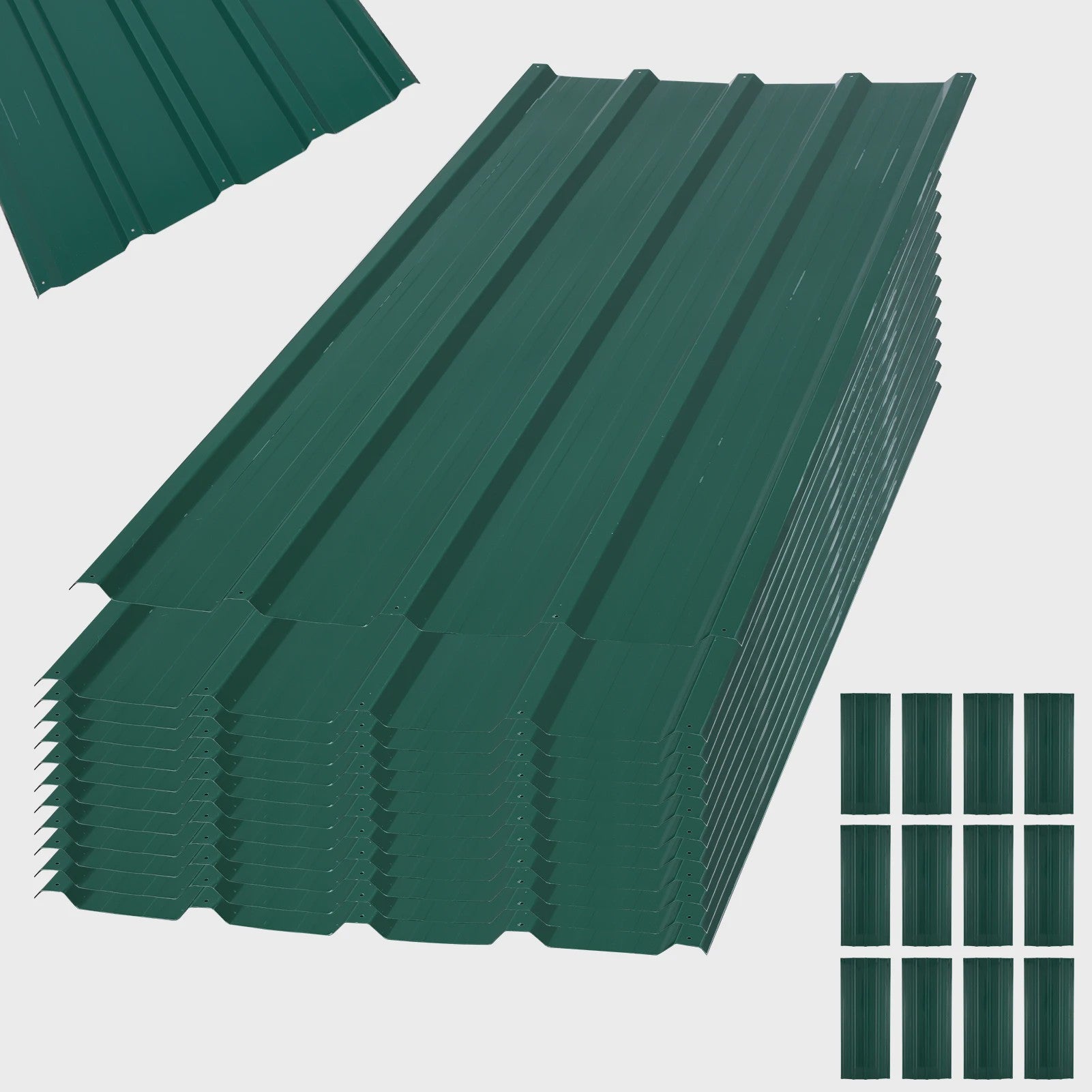 12x Golfplaten Metaal - Gecoat Staal 0.23mm Dik - Roestbestendig Dakbedekking voor Carport