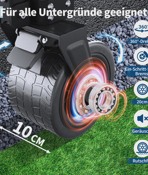 Robuuste Outdoor Campingwagen met 8" Wielen en Verstelbare Handgreep - Opvouwbaar All-Terrain Trolley