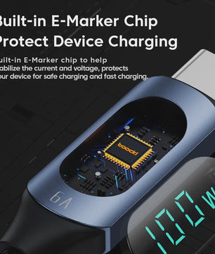 Toocki USB-C naar USB-C Kabel 100W PD Fast Charging met Digitaal Display