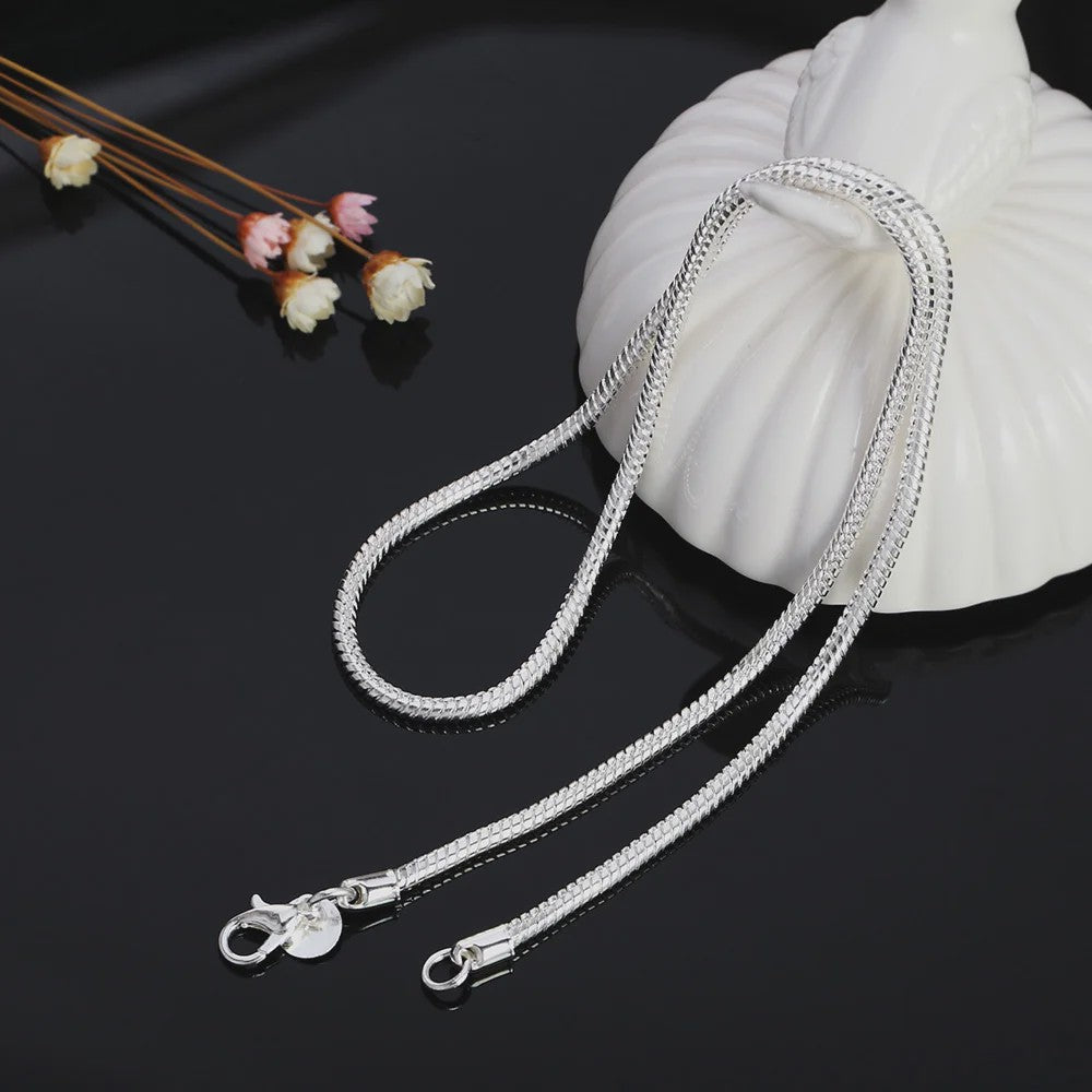 Zilveren Slangenhalsketting 925 Sterling Zilver - 45-60cm, 1-3mm Dik - Voor Heren & Dames - Perfect voor Hangers