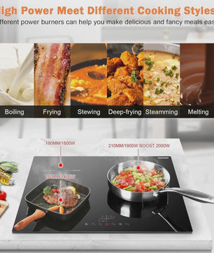 Karinear 60cm Inductie Kookplaat - 3 Zones, 5200W, Touch Control & Veiligheidsslot