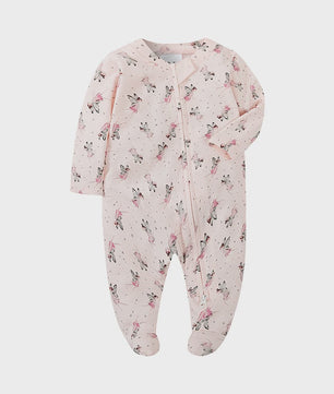 Katoenen Newborn Pyjama met Voetjes en Ritssluiting - Romper voor Jongens en Meisjes (0-12 Maanden)