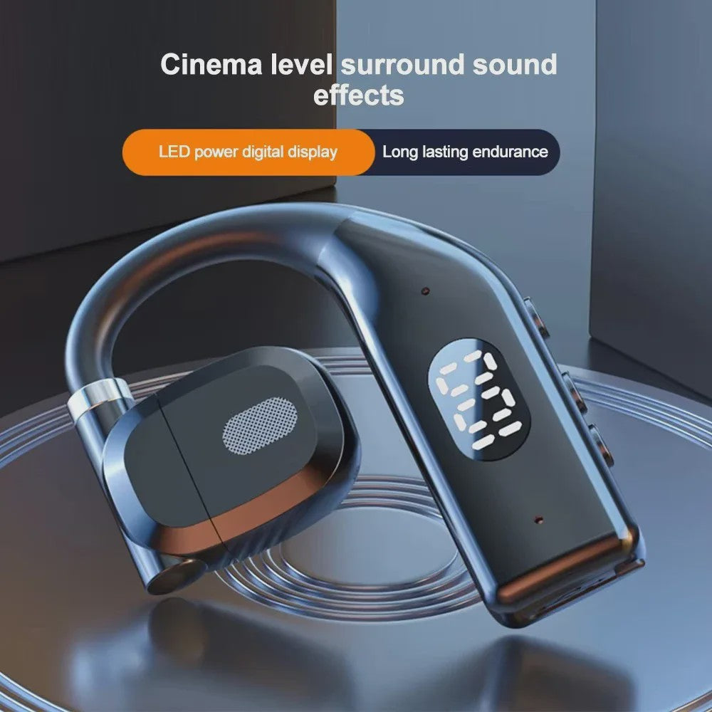 Draadloze Air Conduction Oordopjes met Bluetooth 5.3, LED Display & Noise Cancelling