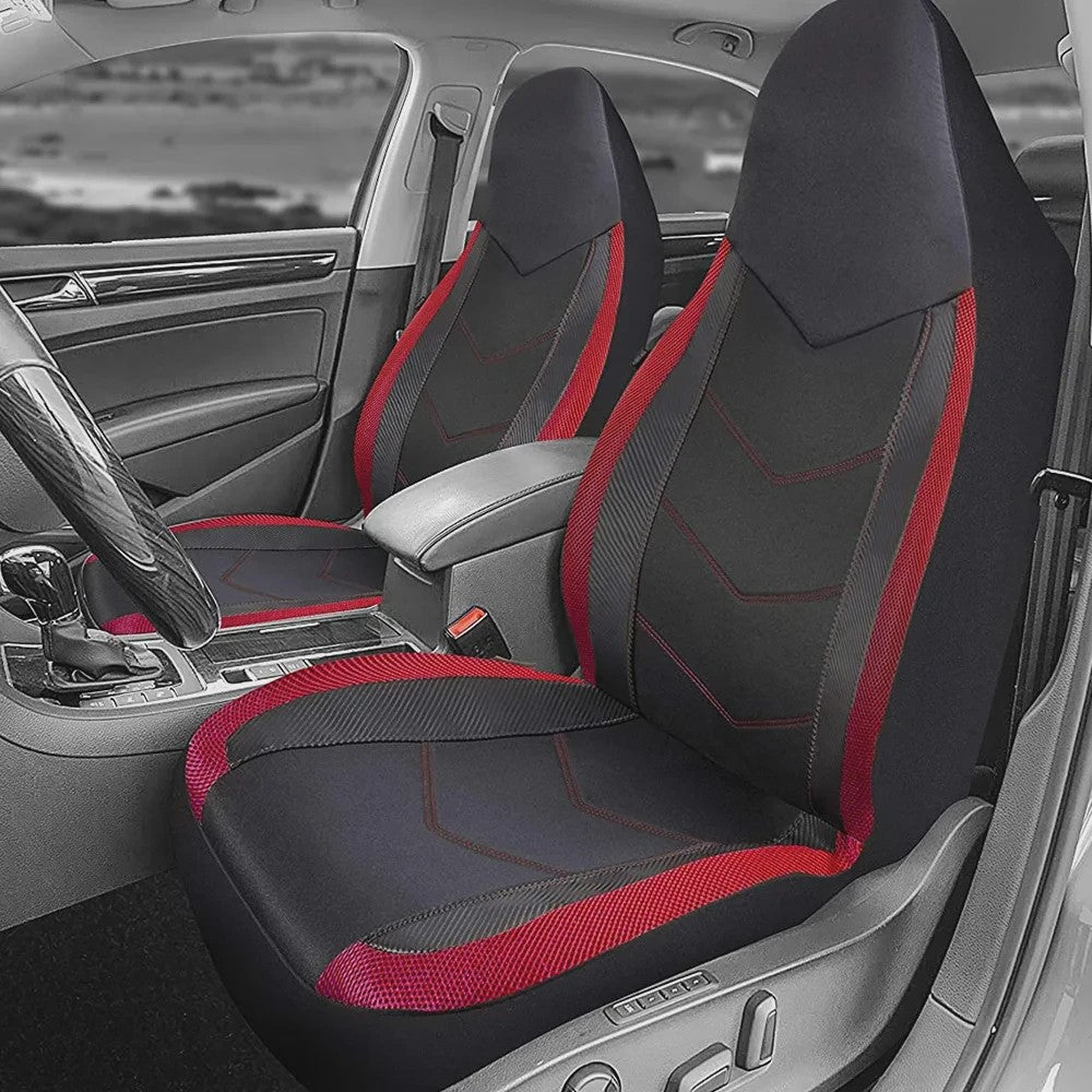 Sportieve Autostoelhoes Set met Hoge Rugleuning - Ademend Air Mesh & Airbag Compatibel
