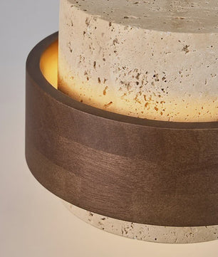 Retro Houten & Stenen Hanglamp - Sfeervolle Verlichting voor Slaapkamer, Bar of Restaurant