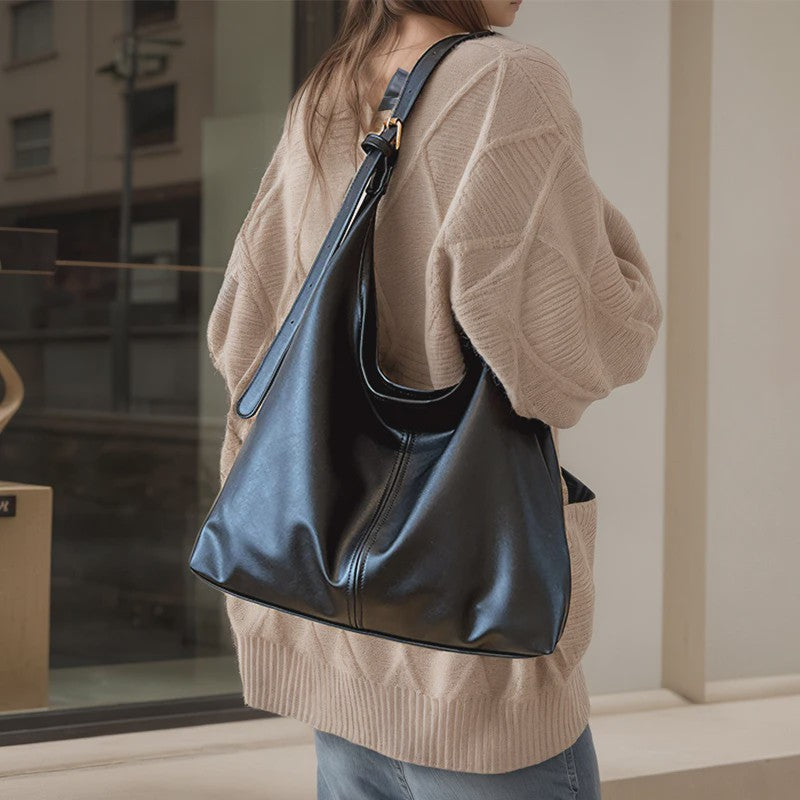 Ruime Vintage Hobo Tas Dames - Stijlvolle Schoudertas voor Dagelijks Gebruik