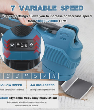 Gisam Multitool 7 Versnellingen Brushless - Oscillerend Gereedschap 20000 OPM