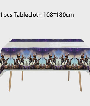 Fortnite Feestdecoratie Set: Beker, Bordjes, Tafelkleed & Meer voor Verjaardagen
