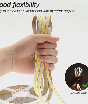 Flexibele COB LED Strip 12V/24V - Hoge Dichtheid, Dimbaar, 3mm/5mm Breedte, RA90