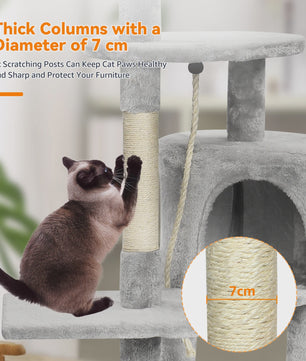 Luxe Kattenboom met Krabpalen, Huisje en Speeltjes - Multi-Level Kattenhuis