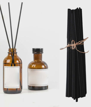 100 Stuks Rietstokjes voor Diffusers - 3mm x 20cm - Zwart, Wit & Naturel