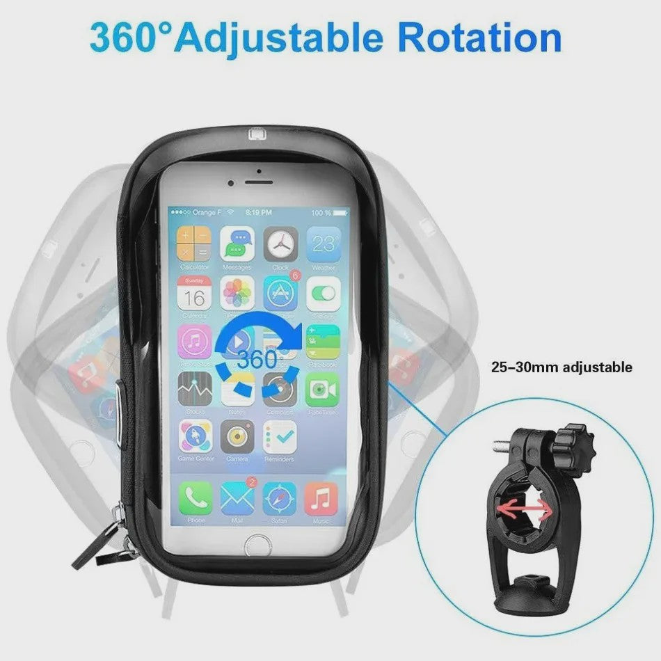 Waterdichte Fiets Telefoonhouder met Touchscreen voor Handlebar (tot 6.4 inch)