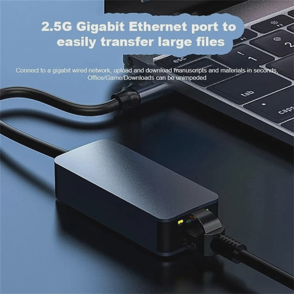 2.5G USB-C naar RJ45 Ethernet Adapter | 2500Mbps Netwerkkaart voor Laptop & PC