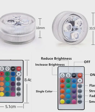 Waterdichte LED Lampjes op Batterijen met Afstandsbediening - 16 Kleuren