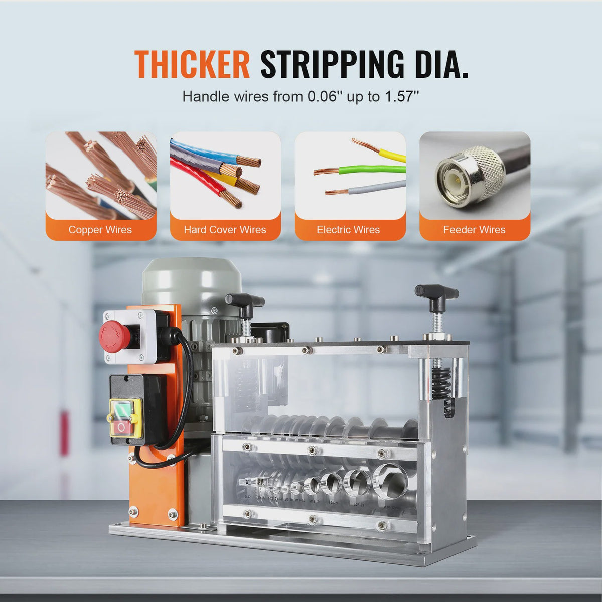 Professionele Elektrische Kabelstripper - 750W, 1.5-32mm, 10 Kanalen voor Koper Recycling
