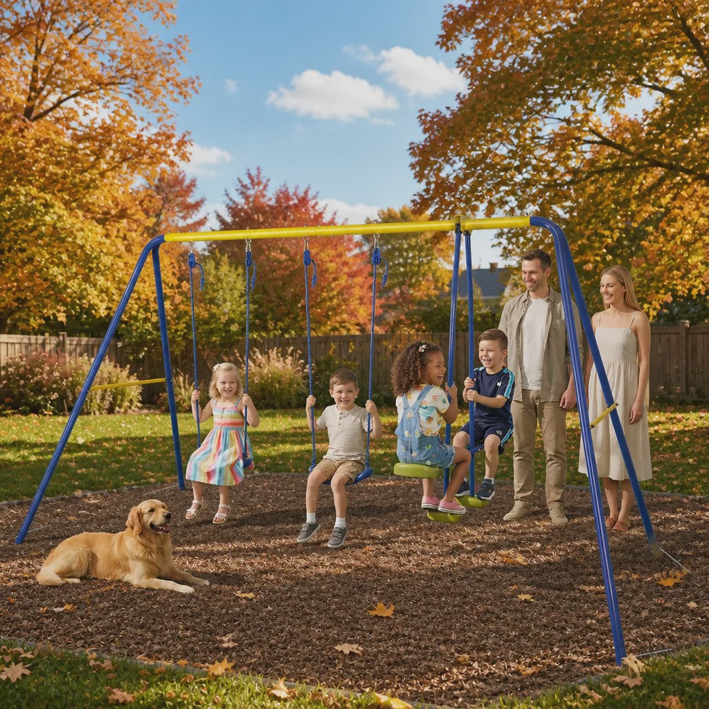3-in-1 Schommelset met 2 Schommelzitjes en 1 Face-to-Face Schommel - Max. 250KG