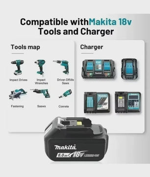 Makita 18V 6.0Ah Li-ion Accu BL1860 LXT - Krachtige Vervanging voor 18V Gereedschap
