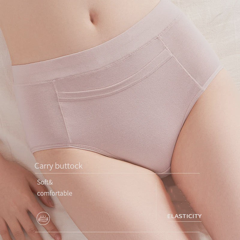 4-Pack Dames Menstruatie Ondergoed - Lekvrij, Hoge Taille Katoen Slips
