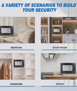 8.5L Digitale Kluis met Sleutel & Code - Veilig Geld & Waardevolle Spullen Thuis, Kantoor of Hotel