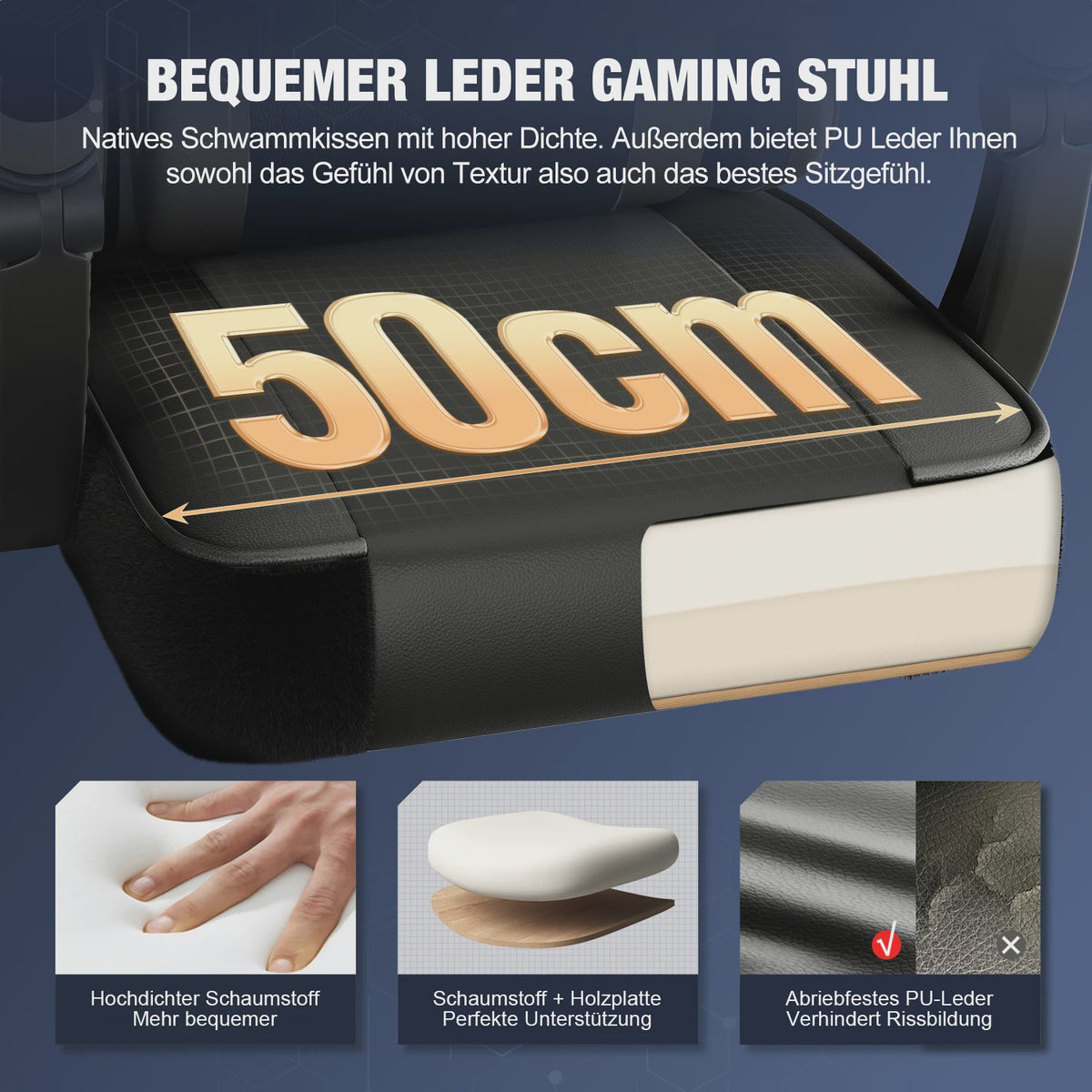 Ergonomische Gaming Stoel met Voetensteun, Hoofd- en Lendesteun | Max 150kg