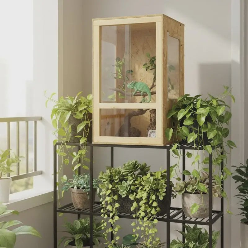 Bruin OSB Terrarium voor Reptielen en Amfibieën - 50x50x80 cm