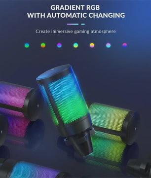 FIFINE A6T Gaming USB Microfoon Set met Arm Stand, RGB & Mute Functie