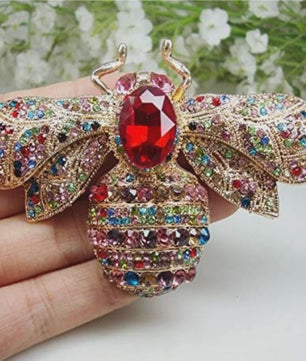 Luxe Bijen Broche met Kristallen - Vintage Baroque Stijl