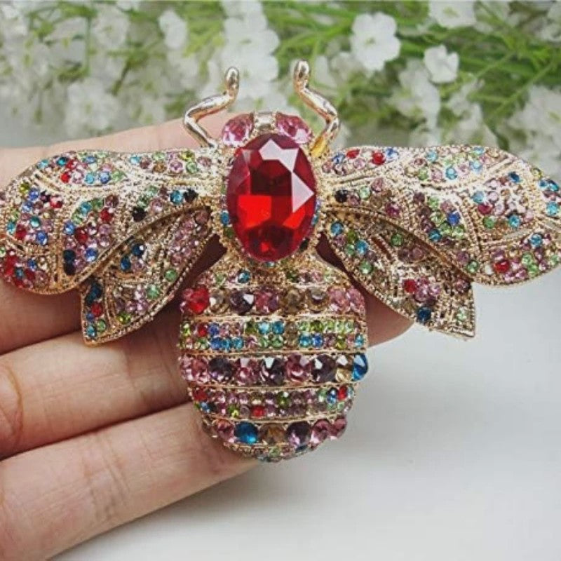 Luxe Bijen Broche met Kristallen - Vintage Baroque Stijl