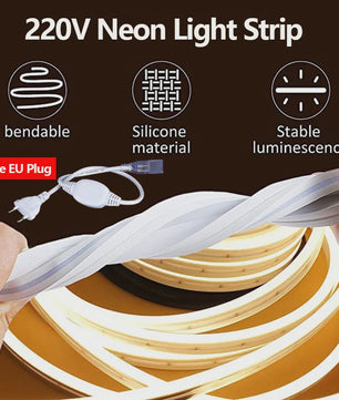 20 Meter Flexibele LED Neon Strip - 220V IP67 Waterdicht - Zonder Korreligheid - Binnen & Buiten Gebruik