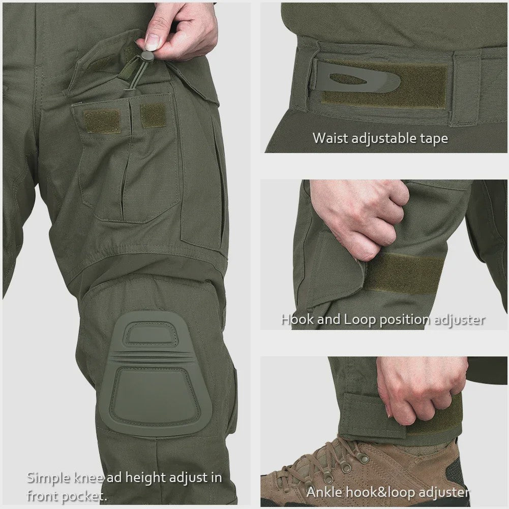Tactisch Uniform Set: G3 Combat Shirt & Cargo Broek met Kniebeschermers - Heren
