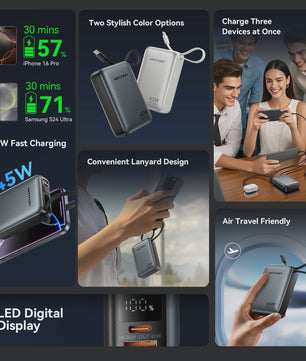 Vention 45W 20000mAh Powerbank - Snelladen voor iPhone, Samsung & Xiaomi