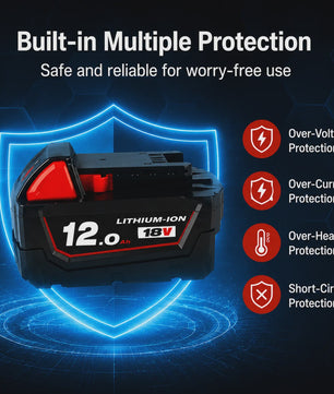 18V Lithium-Ion Accu voor Milwaukee M18 - Hoge Capaciteit 12.0Ah