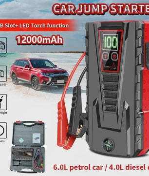 DWiusty 12000mAh Powerbank & Auto Start Booster: Start Benzine/Diesel Auto's Direct & Noodstroom