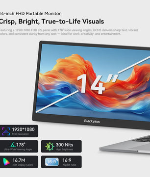 Blackview DCM5 Draagbare Laptop Extender - 14" IPS Dual Screen