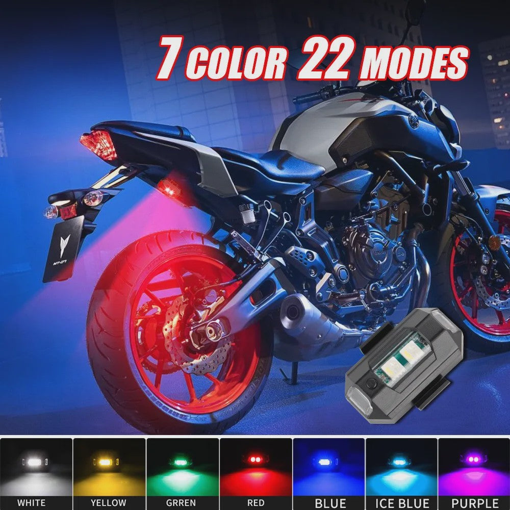Universeel Mini LED Waarschuwingslicht - 7 Kleuren & 22 Modi - USB Oplaadbaar