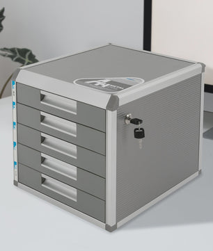 Afsluitbare 5-Laden Archiefkast A4 - Aluminium Documenten Opbergkast voor Kantoor, Bank & Thuis