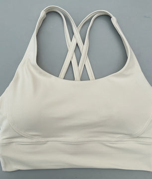 Comfortabele Sports BH met Push-Up Effect en Kruisbanden - Hoge Ondersteuning voor Yoga & Fitness