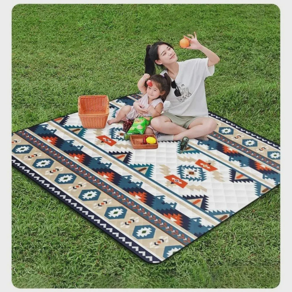 Grote Waterdichte Picknickkleed 200x200cm - Ideaal voor Strand, Camping & Buitenactiviteiten met Draaglus