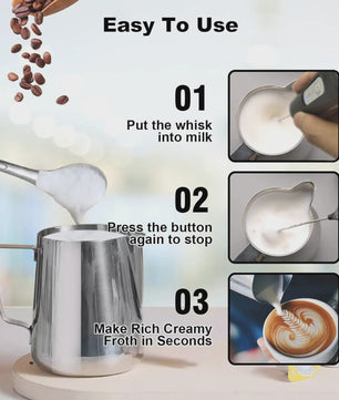 Mini Melkopschuimer - USB Oplaadbaar met 3 Snelheden voor Koffie, Cappuccino & Meer