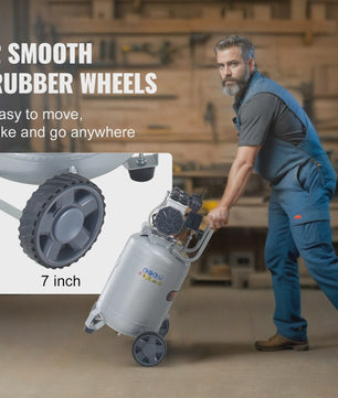 Krachtige 13 Gallon Olievrije Aircompressor 2HP - Draagbaar voor Werkplaats & Doe-het-zelf