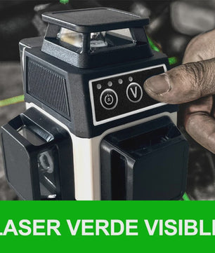 Pracmanu 3D Laserwaterpas met 12 Groene Lijnen - Zelfnivellerend Kruislijn Laser