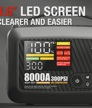 Krachtige 8000A Jump Starter met Luchtpomp - Heavy Duty Auto Startbooster 12V