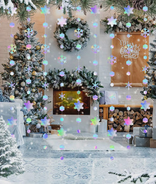 Iridescent Sneeuwvlok Slirngen - 4/8/12/16 Meter Decoratie voor Feestjes