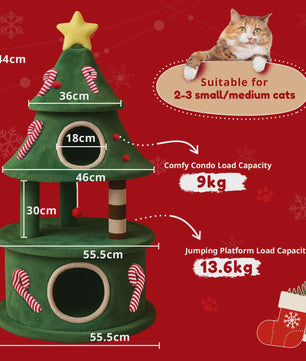 Kerstboom Kattenkrabpaal: Speelparadijs met Meerdere Verdiepingen en Krabmogelijkheden