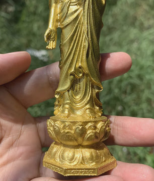 5-inch Gouden Shakyamuni Boeddha Standbeeld - Traditionele Chinese Stijl Decoratie & Cadeau